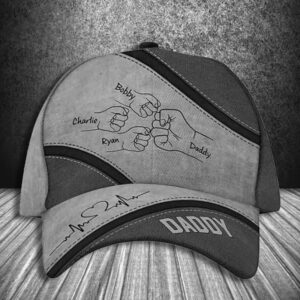 Pamaheart First Bump Daddy Grandpa Personalized Classic Cap for Dad, Dad Hat, Grandpa Hat, Custom Dad Grandpa Hat with Kids Name, Dad Cap, Gift for Daddy On Father's Day, Dad Hats for Men Grandpa