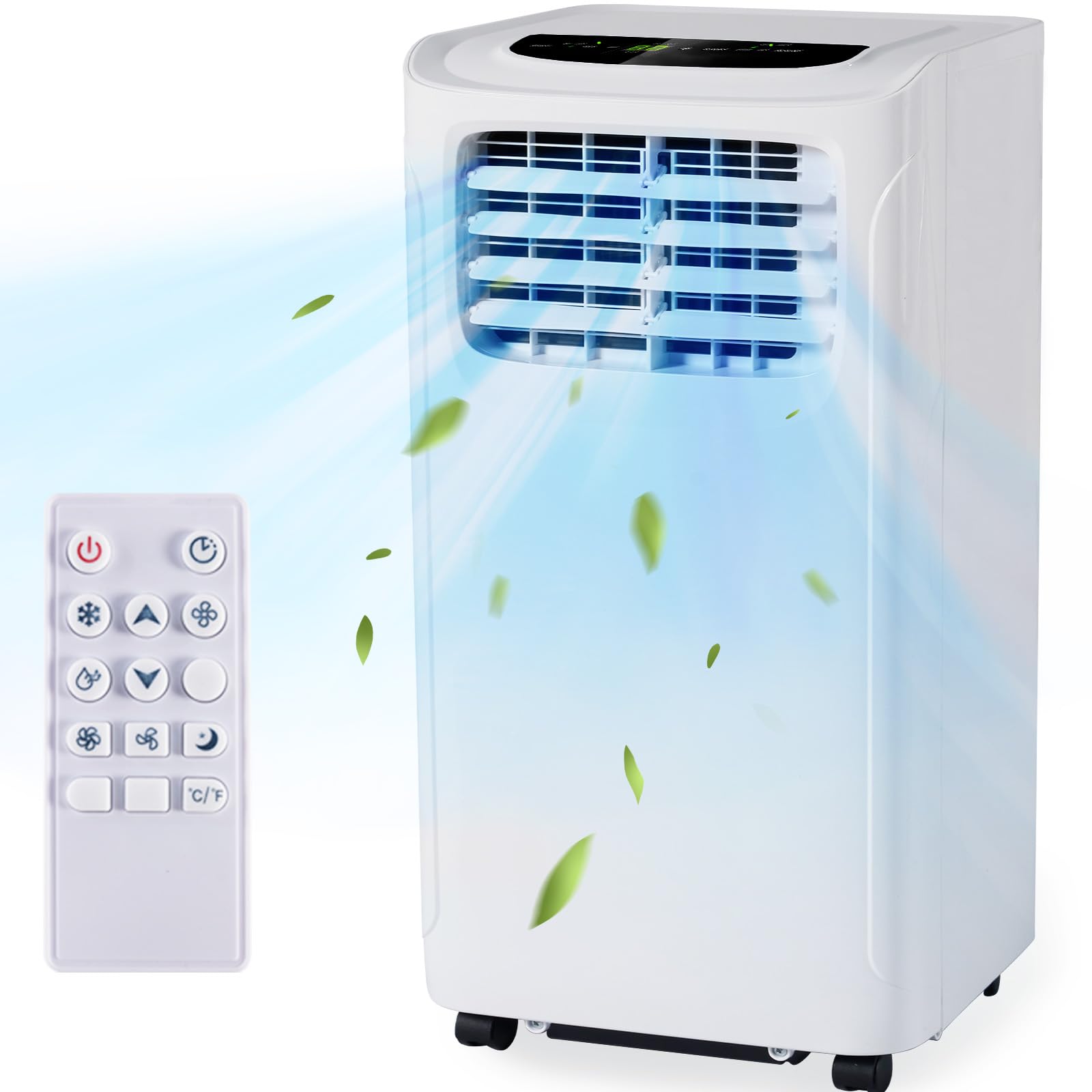 Breezestival Portable Air Conditioner, 8000 BTU Dehumidifier with Remote Control, 4-in-1 Portable AC Unit with Remote Control, Digital Display, 24 Hours Timer, Installation Kits, Free Standing