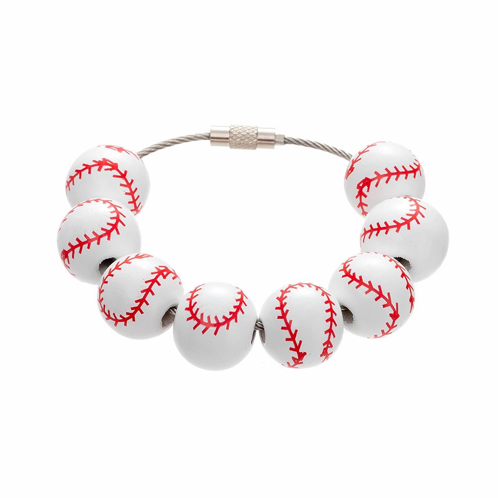 Renyqatt Baseball Charms for Bogg Bag and Simply Southern Tote, Sports Wooden Beads Accessories Charm for Beach Tote Bag, Accessories for Customizing Your Bag (Baseball Pattern)