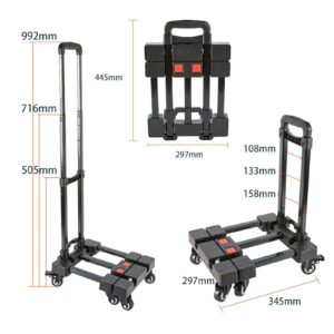 Platform Truck Platform Truck with 6 Wheels Flat Handtruck Metal Folding Push Cart Portable Flatbed Cart Load 330 Lbs Moving Dolly Cart Reliable