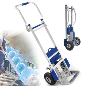 electric powered stair climber sack truck,fold-l handle,140 kg/170 kg load capacity,folding hand trolley with removable 48v / 7.5ah battery,button(instantly open/stop),load170kg