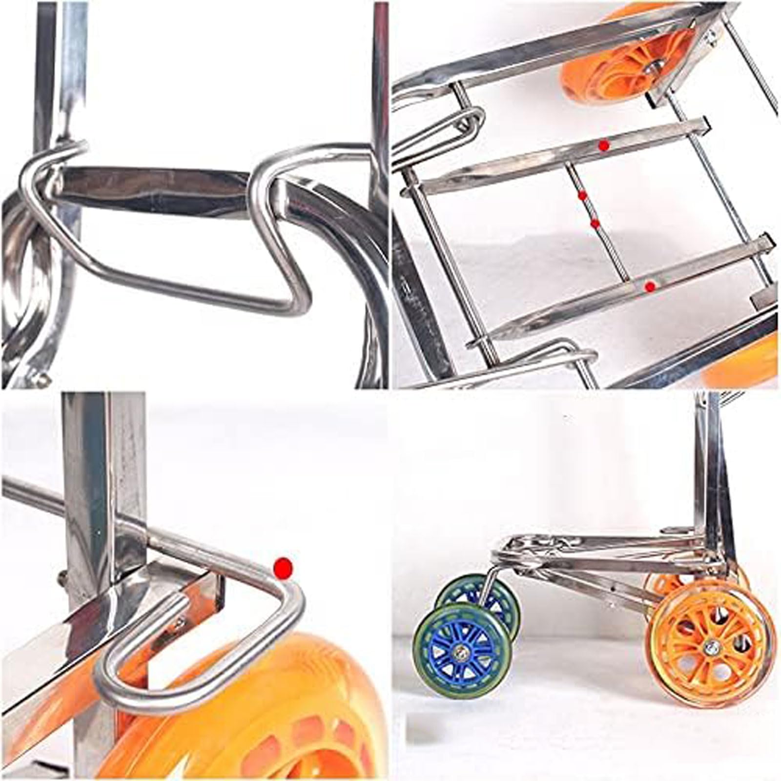 Generic Multifunction Metal Hand Trucks Folding Truck Trolley Four Rounds Luggage Cargo Transport Vehicle for Pull Goods