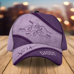 Pamaheart First Bump Daddy Grandpa Personalized Classic Cap for Dad, Dad Hat, Grandpa Hat, Custom Dad Grandpa Hat with Kids Name, Dad Cap, Gift for Daddy On Father's Day, Dad Hats for Men Grandpa