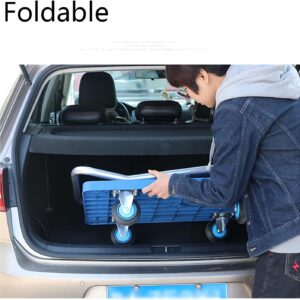 ELEFOCUS Platform Hand Truck Push Cart Trolley Practical Plastic Panel and Foldable Handle for Easy Storage and Mute 360 Degree (Color:Default)