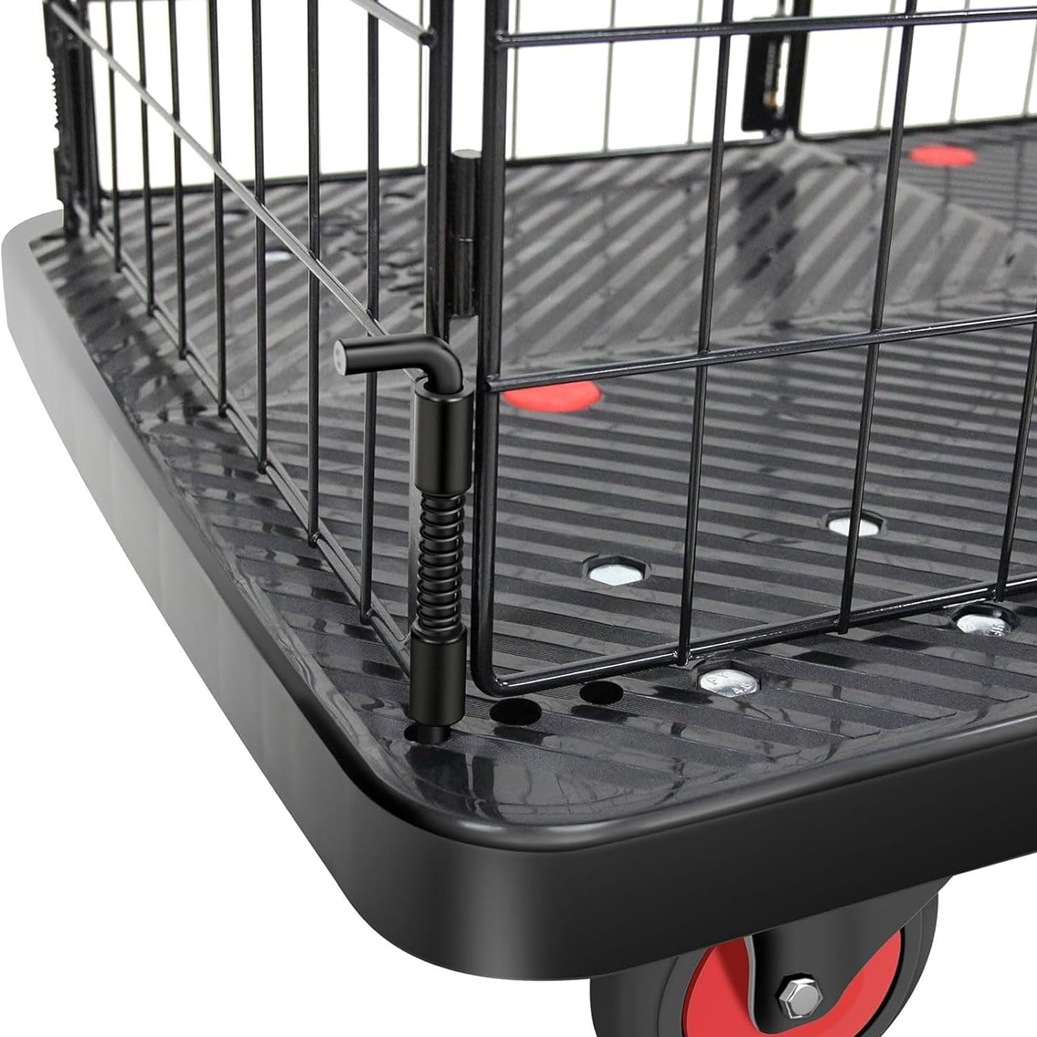 Platform Truck Platform Truck Metal Folding Push Cart with High Fence Moving Dolly Cart Portable Flat Handtruck Load 330lb Moving Dolly Cart Reliable