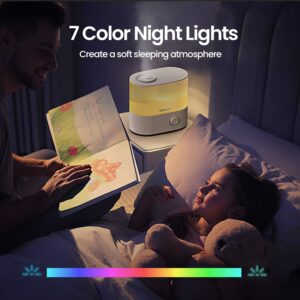 Humidifiers for Bedroom, 4.0L Humidifier for Home, Cool Mist Top Fill Essential Oil Diffuser, Large Room, Baby, and Plants, 7 Color Lights, Quiet, 360° Nozzle, Auto Shut-Off