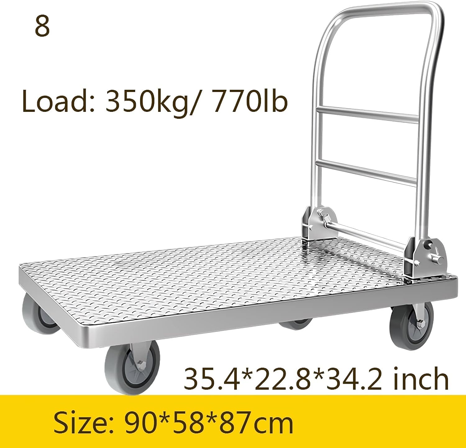 Platform Truck Flat Handtruck Steel Platform Truck with Wheel Folding Push Cart Load 880lb/ 1100 Lb Moving Dolly Cart Heavy Flatbed Cart Reliable