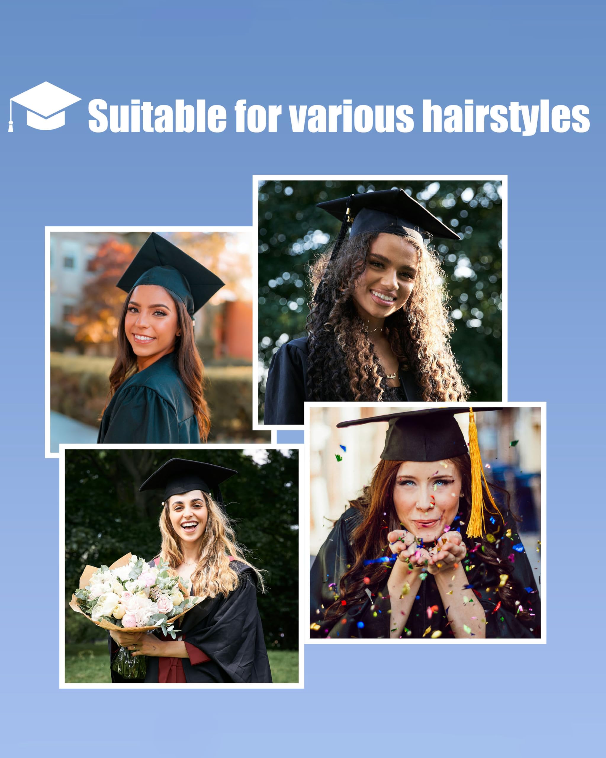 ZYIJUNY Graduation Cap Headband Secures Your Grad Cap Upgrade Insert Hat Accessories for Graduates Gift for Girls