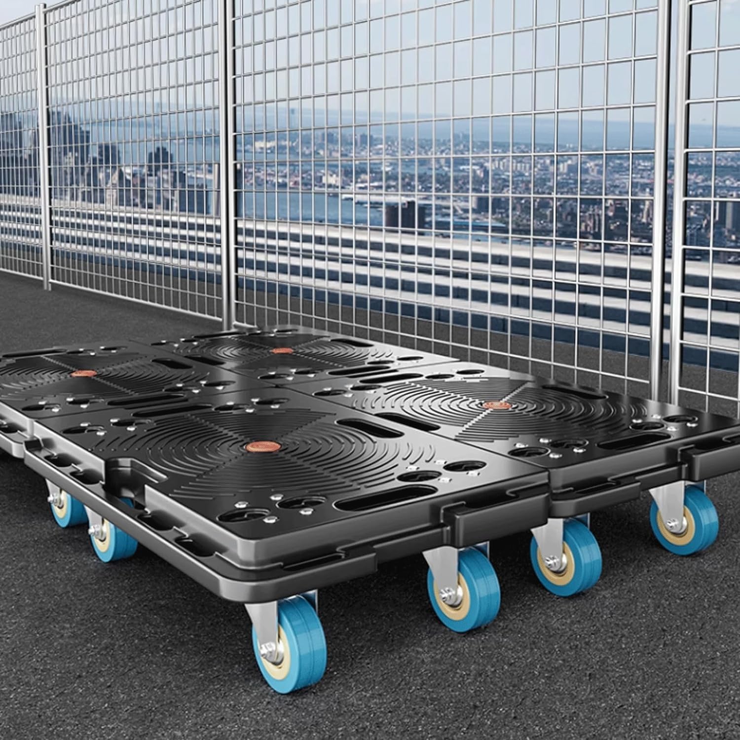 Platform Truck Small Platform Truck Can Be Spliced Flat Handtruck Metal Moving Dolly Cart 23.62 * 15.8in Flatbed Cart Portable Flat Bed Wagon Reliable