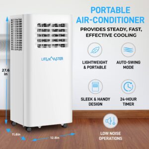 LifeMaster 10,000 BTU Portable Air Conditioners, Room Air Conditioner with Digital Remote for Room up to 450 Sq.Ft, 3-in-1 Portable AC Unit with with Installation Kit for Home/Office/Dorms