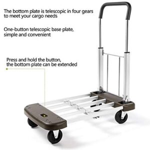 GTFDXJ Portable Trolleys, Stable and Durable Handling Vehicles, Small Carts and Trucks, Foldable Trolleys, Flatbeds, Household Telescopic Trailers