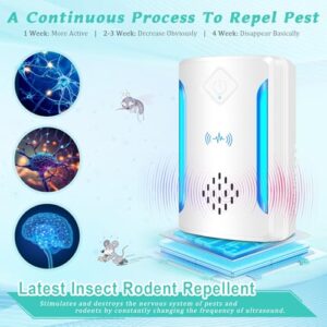 6 Packs Ultrasonic Pest & Insect Repeller, Upgraded Indoor Ultrasonic Repellent for Mosquitoes, Roaches, Flies, Mouse, Geckos, Spiders, Electronic Plug in Pest Control, 2 Mode Switching