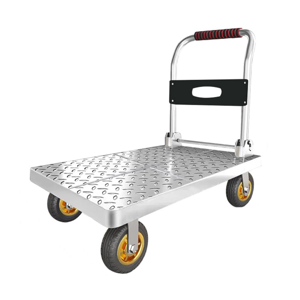 Heavy Duty Platform Trolley, Steel Dolly with 200kg Capacity, Folding Hand Truck with 70x45cm Flatbed