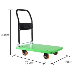 Platform Truck Flatbed Cart Four-Wheel Platform Truck Metal Flat Handtruck Load 440 Lbs Folding Push Cart Lightweight Moving Dolly Cart Reliable