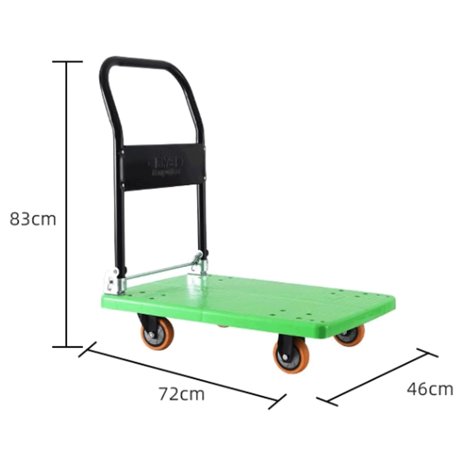 Platform Truck Flatbed Cart Four-Wheel Platform Truck Metal Flat Handtruck Load 440 Lbs Folding Push Cart Lightweight Moving Dolly Cart Reliable