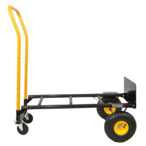 kumotovo convertible hand truck and push cart with swivel wheels - ht1006bk-yl