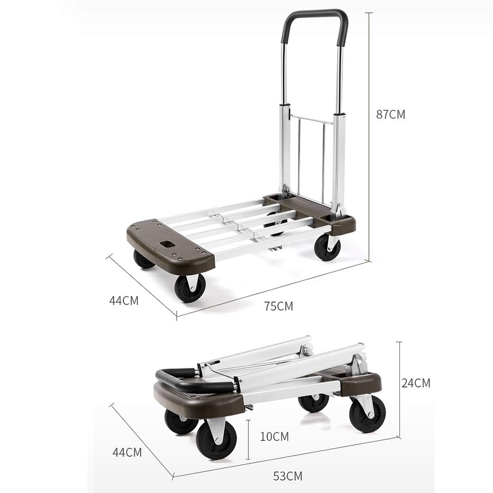 GTFDXJ Portable Trolleys, Stable and Durable Handling Vehicles, Small Carts and Trucks, Foldable Trolleys, Flatbeds, Household Telescopic Trailers