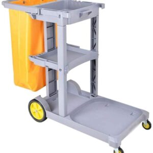 generic Serving Trolley Storage Trolley for Hotel Cleaning Tool Car Hospital Service Cart Linen Truck (Grey)