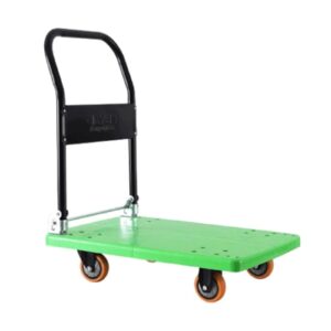 Platform Truck Flatbed Cart Four-Wheel Platform Truck Metal Flat Handtruck Load 440 Lbs Folding Push Cart Lightweight Moving Dolly Cart Reliable