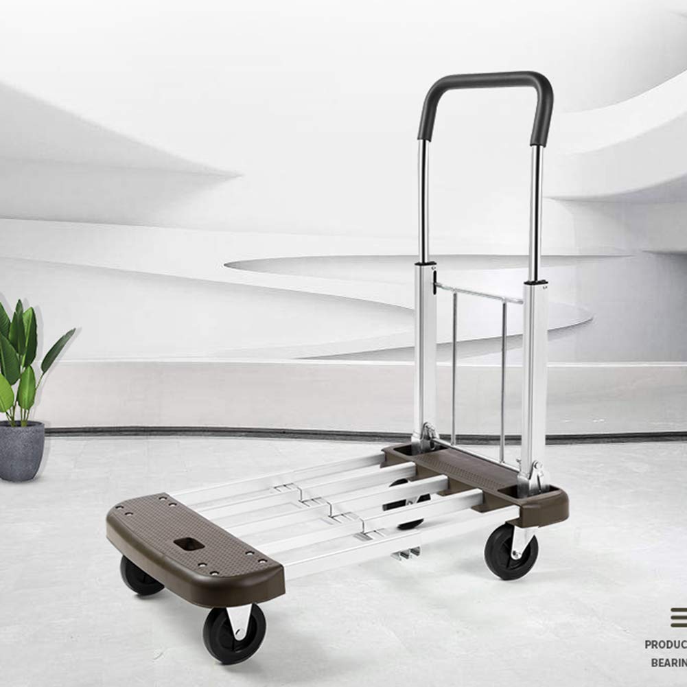 GTFDXJ Portable Trolleys, Stable and Durable Handling Vehicles, Small Carts and Trucks, Foldable Trolleys, Flatbeds, Household Telescopic Trailers