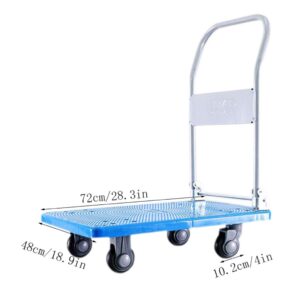 Carts,Platform Trucks,Home Hand Trolley Warehouse Office Garden Garage Workshop Folding Truck Heavy Duty Flat Bed Transport Cart/B