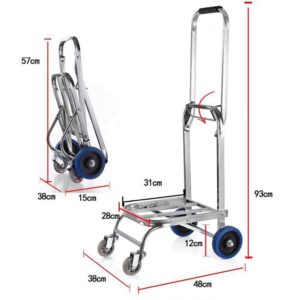 GTFDXJ Folding Heavy-Duty Trolley, Moving Goods and Handling Stainless Steel Domestic Trailer Trolley Car Climbing Stairs Stable Cart,D