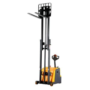 apollo counterbalanced stacker full electric lift 2200 lbs capacity 98" lifting height material hydraulic lifter, adjustable forks with tilt function