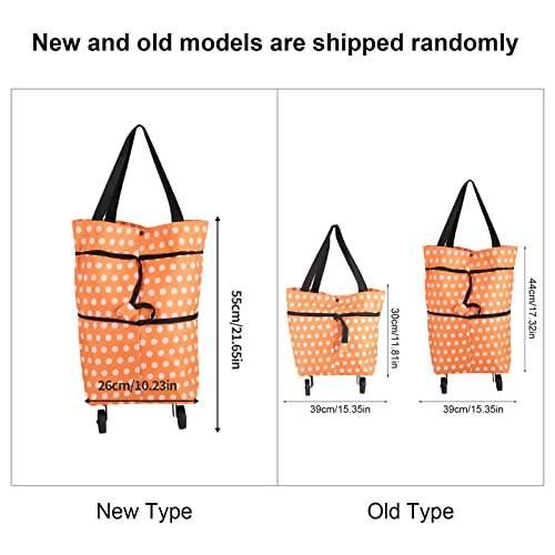 XIASABA Shopping Bag Oxford Cloth Reusable Shopping Bags with Wheel Rolling Dual Purpose Foldable Grocery Bags for Shopping