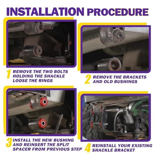 Qsvbeeqj Cart Front & Rear Leaf Spring Bushing Kit for 1981-Up 1012303 1015583 Bushing & Sleeve Kit Cart Front and Rear Leaf Spring Bushing Kit