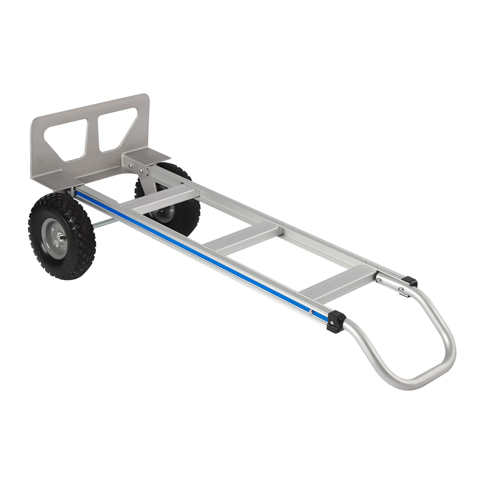 Aluminum Alloy Hand Truck - 500 lbs Capacity Heavy Duty Dolly with Horizontal Loop Handle with 9.8 inch Solid Rubber Tires - for Travel Moving Office (500 lbs)