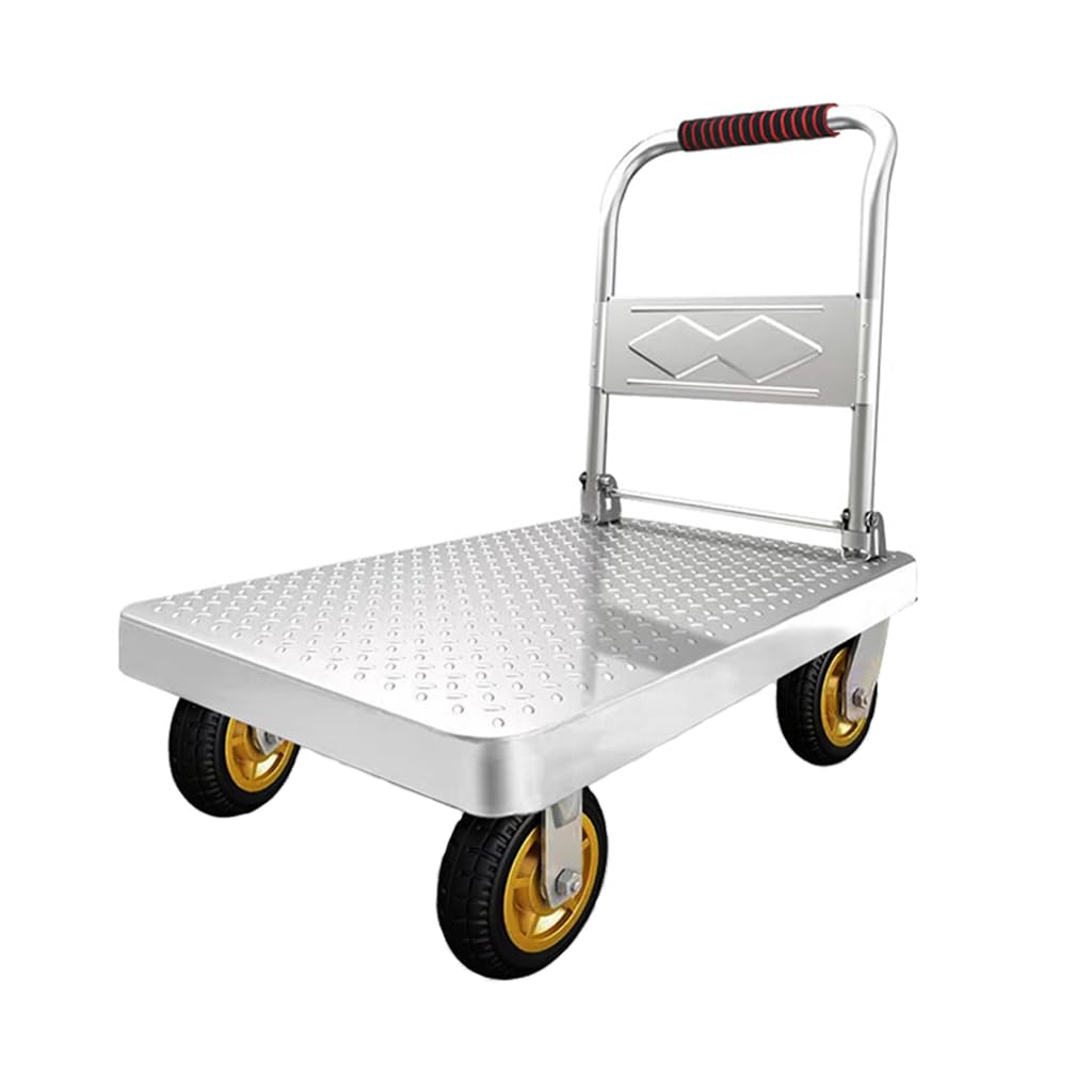 Platform Trucks,360 Degree Swivel Wheels, 225kg Capacity Foldable Push Hand Cart for Loading and Storage Garage Warehouse Moving Truck