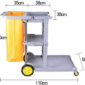 generic Serving Trolley Storage Trolley for Hotel Cleaning Tool Car Hospital Service Cart Linen Truck (Grey)