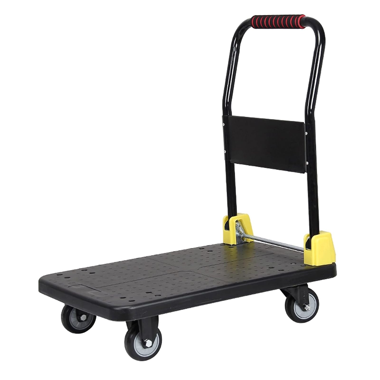 Platform Truck Flat Handtruck Metal Platform Truck with Wheels Moving Dolly Cart Load 880lb-1100lb Folding Push Cart Heavy Flatbed Cart Reliable