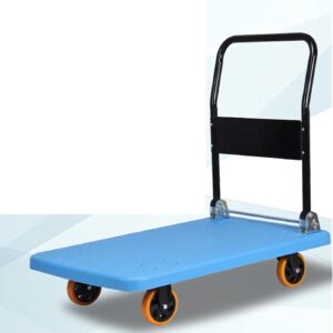 Platform Truck Flat Handtruck Metal Platform Truck with Wheels Moving Dolly Cart Load 880lb-1100lb Folding Push Cart Heavy Flatbed Cart Reliable