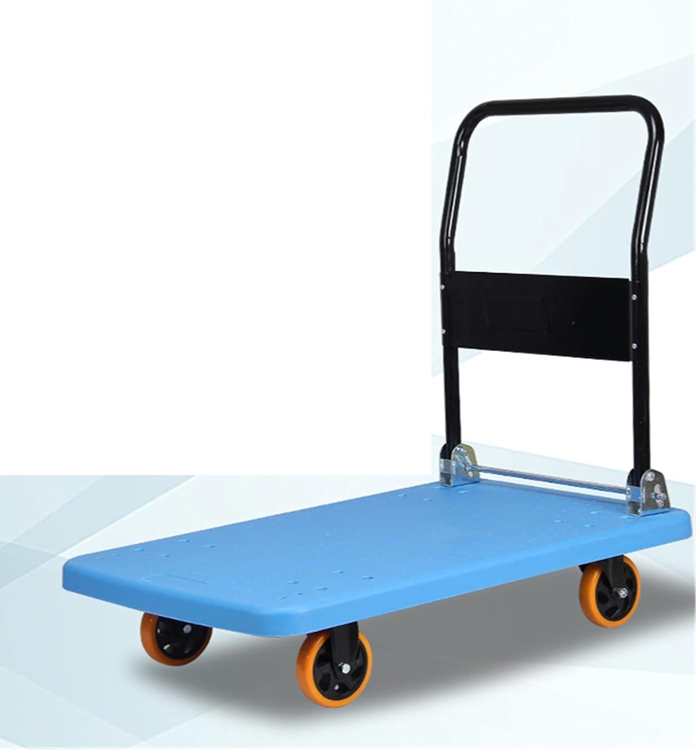 Platform Truck Flat Handtruck Metal Platform Truck with Wheels Moving Dolly Cart Load 880lb-1100lb Folding Push Cart Heavy Flatbed Cart Reliable