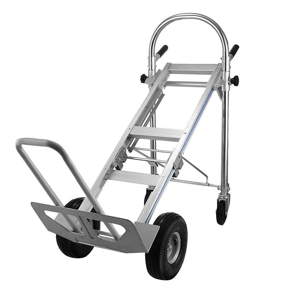 GTFDXJ Portable Folding Trolley Truck, Aluminum Alloy Truck, Multi-Function Trolley, Strong Load-Bearing and Thickening Push-Pull Truck,A