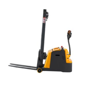 Apollo Counterbalanced Stacker Full Electric Lift 2200 Lbs Capacity 98" Lifting Height Material Hydraulic Lifter, Adjustable Forks with Tilt Function