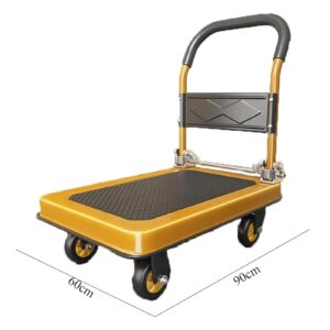 Platform Truck Small Platform Truck Steel Folding Push Cart Flat Handtruck Load 330 Lbs Moving Dolly Cart Portable Platform Hand Truck Reliable