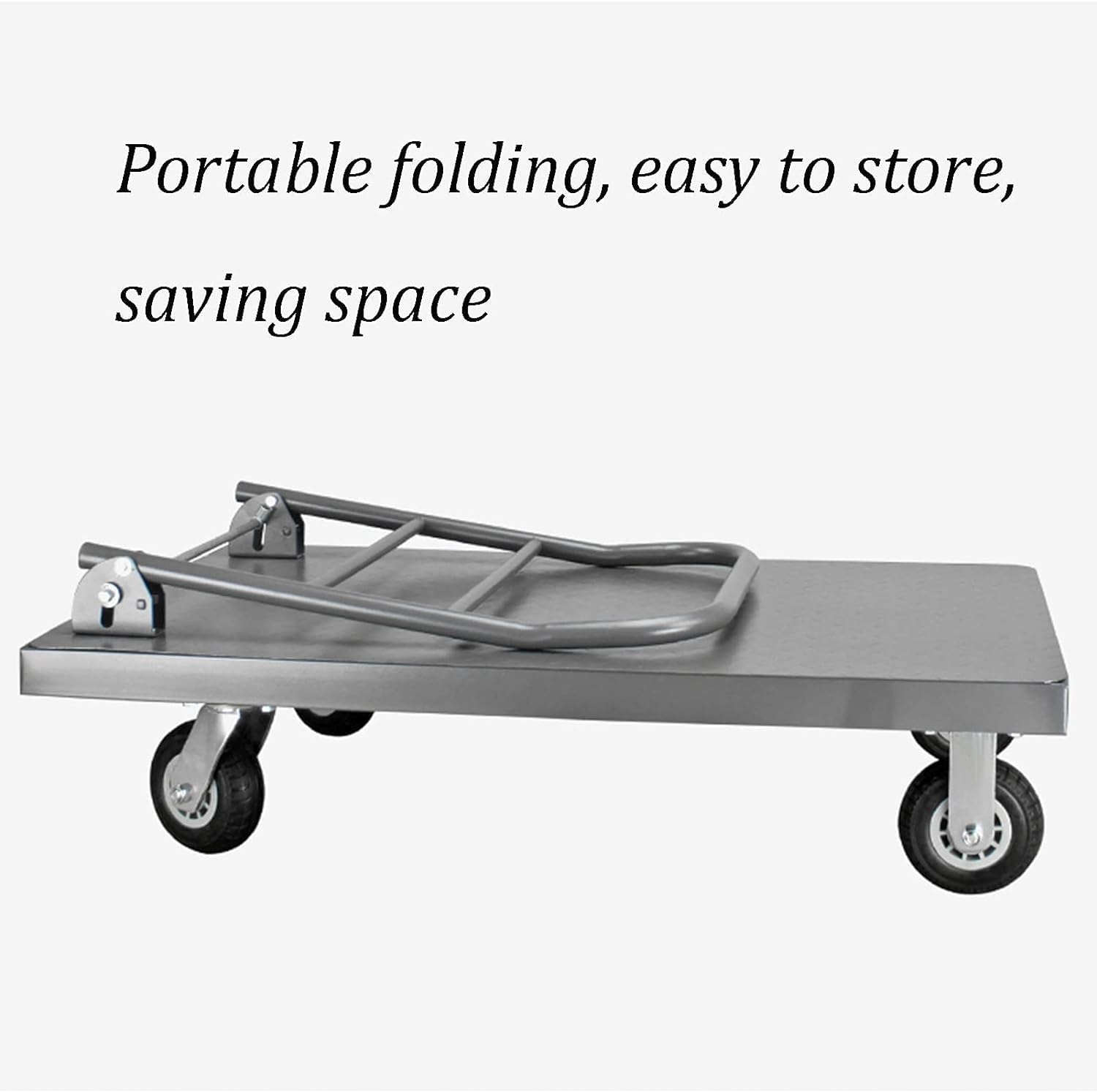 Platform Truck Platform Truck Metal Folding Push Cart with Wheels Flat Handtruck Load 500 Kg Moving Dolly Cart Portable Flatbed Cart Reliable