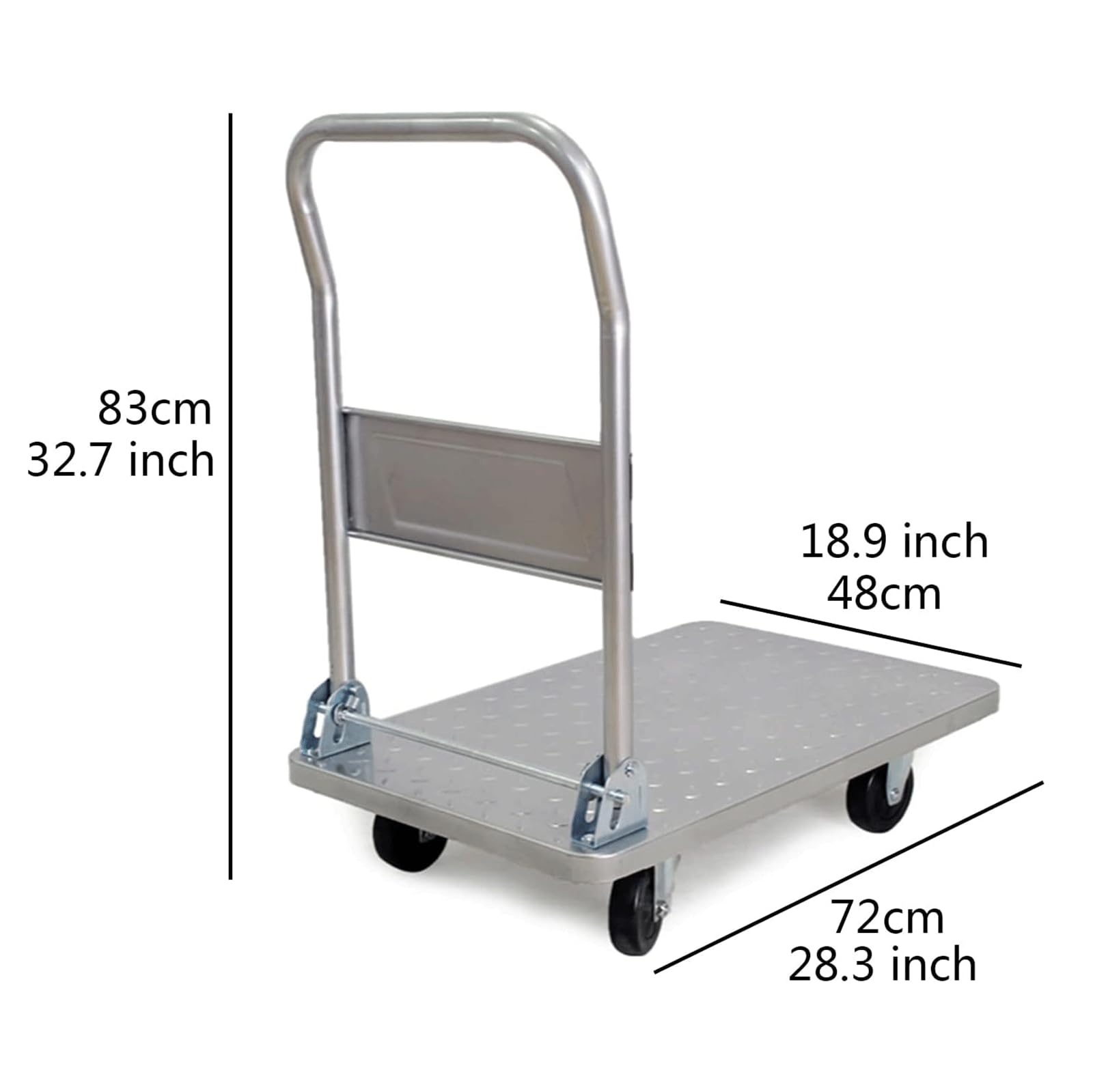 Platform Truck Heavy Platform Truck Steel Folding Push Cart 360 Degree Swivel Wheels Moving Dolly Cart Flat Handtruck Portable Flatbed Cart Reliable