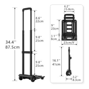 Platform Truck Flatbed Cart Metal Platform Truck 16.3 * 9 * 3.2in Flat Handtruck Load 55 Lbs Folding Push Cart Household Moving Dolly Cart Reliable