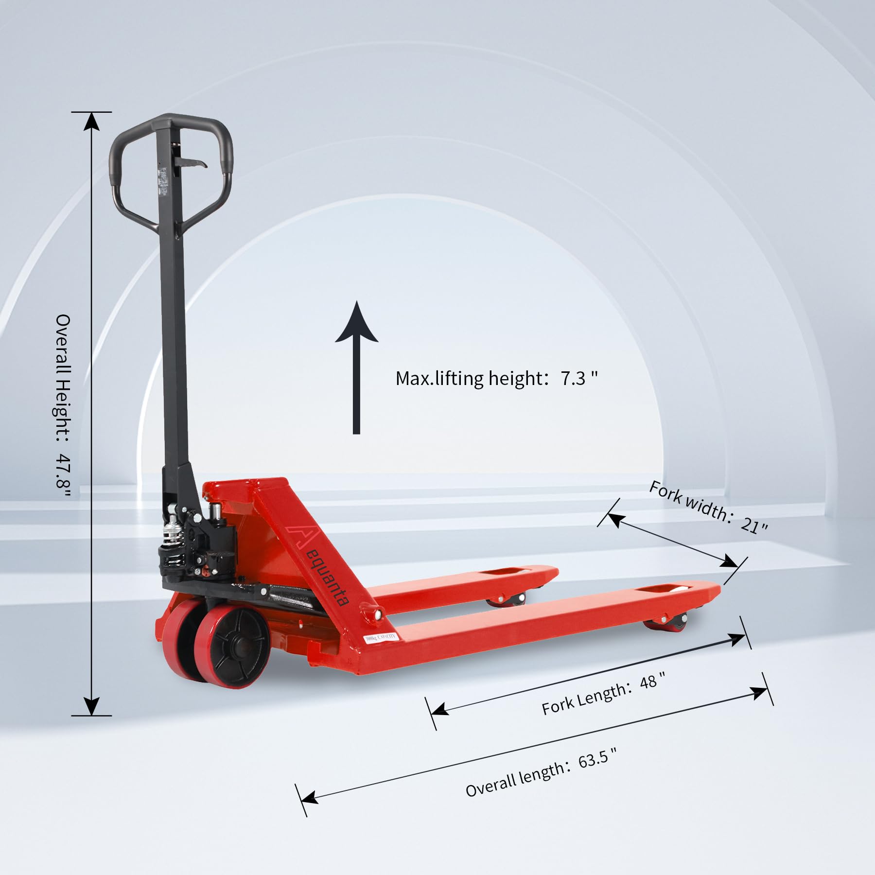 Aequanta Pallet Jack 5500 Lbs Capacity, 21" W x 48" L Forks, Heavy-Duty Manual Hand Pallet Truck