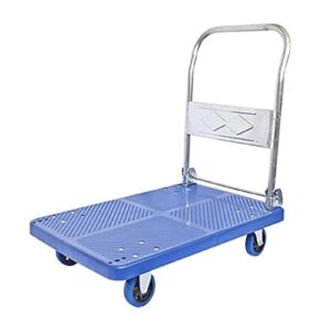 Platform Truck Folding Push Cart Steel Platform Truck with Foldable Handle Flatbed Cart Load 660lb Moving Dolly Cart Portable Flat Handtruck Reliable