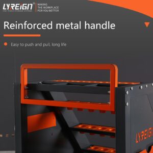 LYREIGN CNC Tool Holder Transfer Cart, Latest Model CNC Metal Storage with Wheels, CNC Tool Holder Station for Storehouse Factory Garage