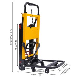 Electric Stair Climbing Hand Truck 330.7lbs 880lb Capacity Heavy Duty Stair Climing Cart for Family Moving Warehouse Logistics Distribution, 130W, 31.5 * 18.7 * 45.67in, Aluminum Alloy