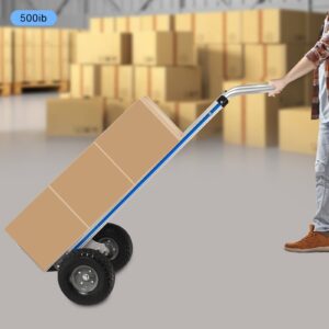 Steel Hand Truck Dolly 500 lbs Weight Capacity Folding Hand Truck Moving Dolly for Luggage Shopping Silver