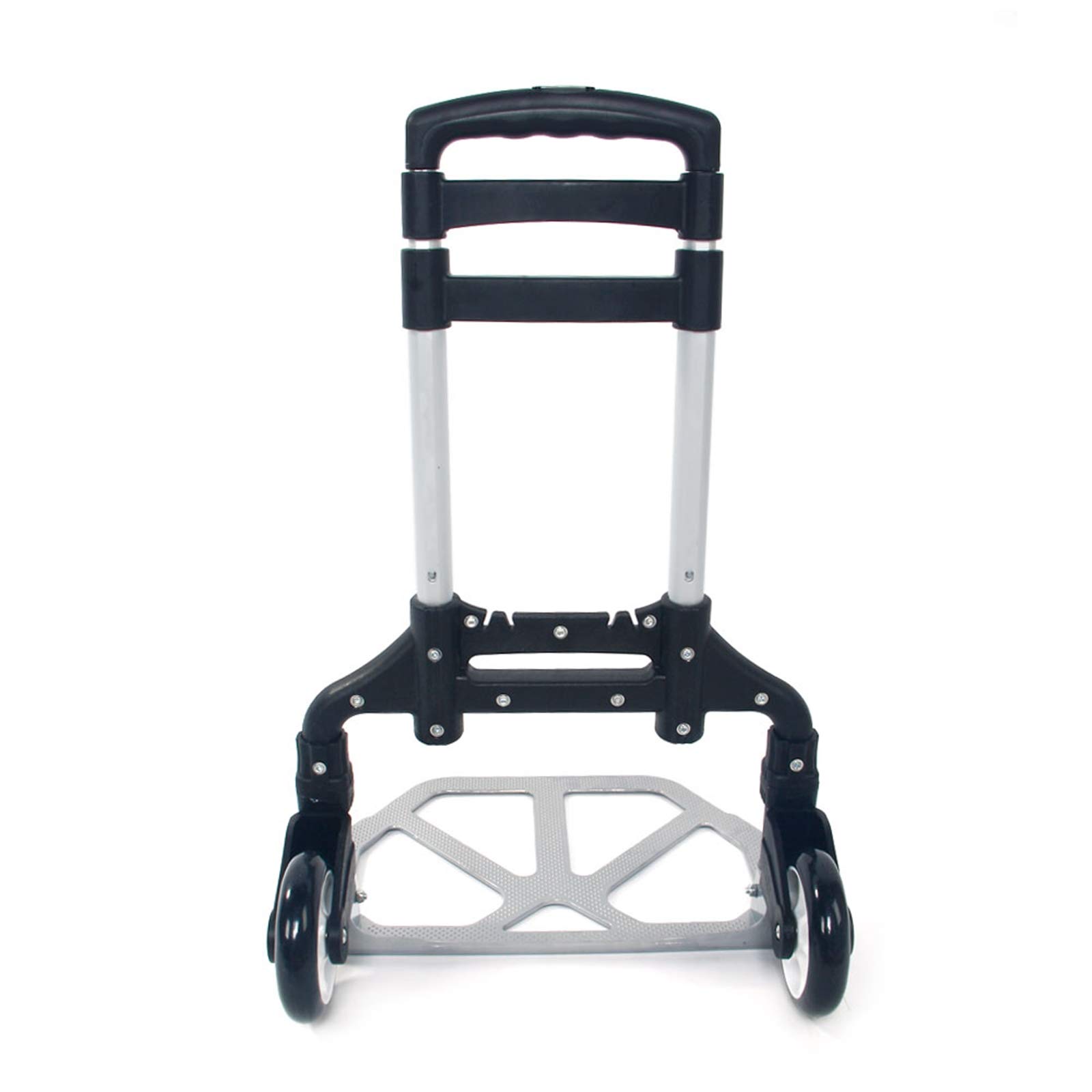 LeeMas Portable Folding Collapsible Aluminum Cart Dolly Push Truck Trolley Black