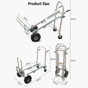 GTFDXJ Portable Folding Trolley Truck, Aluminum Alloy Truck, Multi-Function Trolley, Strong Load-Bearing and Thickening Push-Pull Truck,A