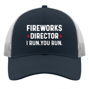 beixbe fireworks director i run you run trucker hat women vintage mesh baseball cap for summer marine blue