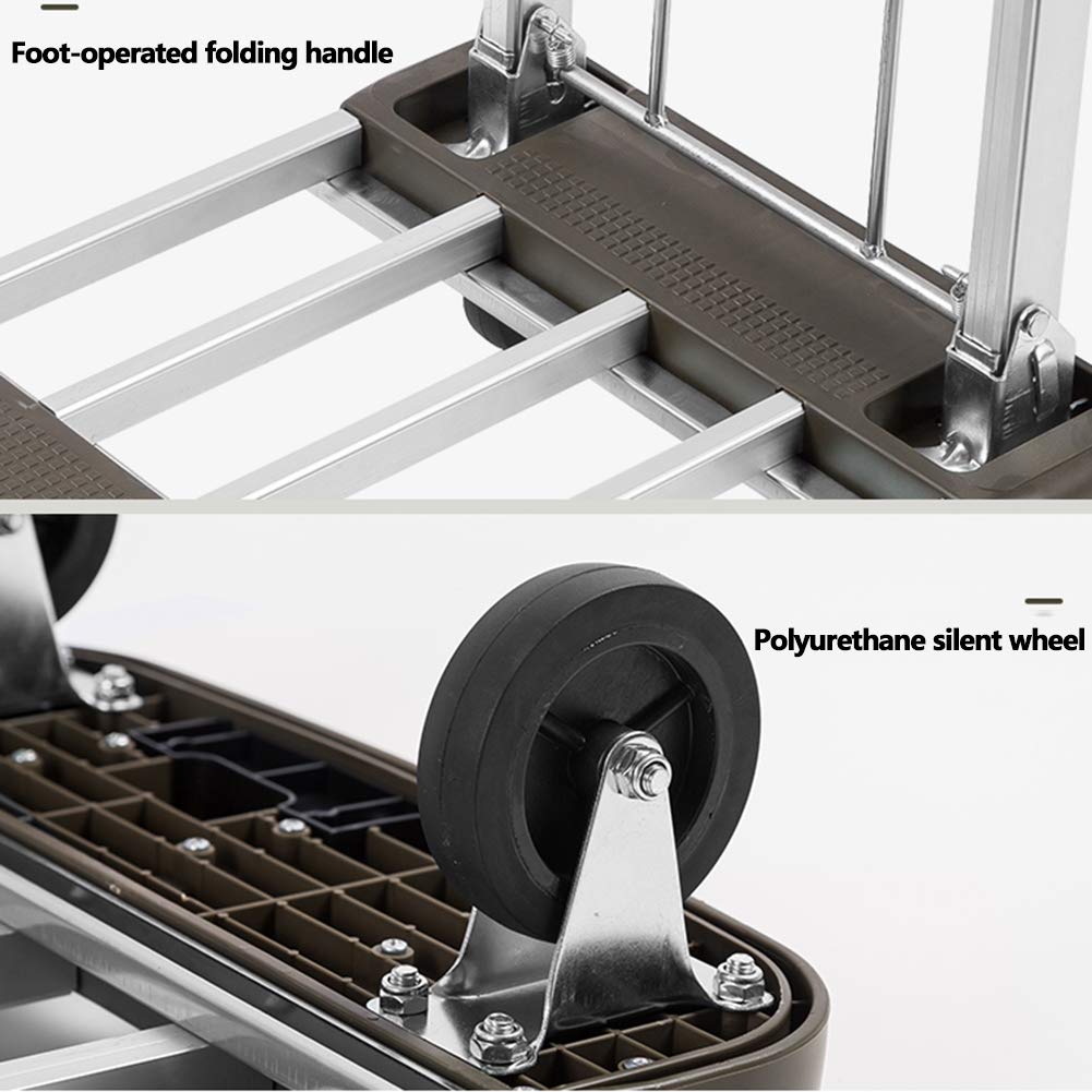 GTFDXJ Portable Trolleys, Stable and Durable Handling Vehicles, Small Carts and Trucks, Foldable Trolleys, Flatbeds, Household Telescopic Trailers